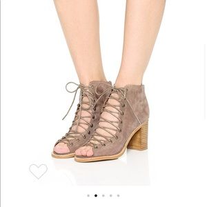 Jeffrey Campbell Cors Peep Toe Booties Taupe 39.5